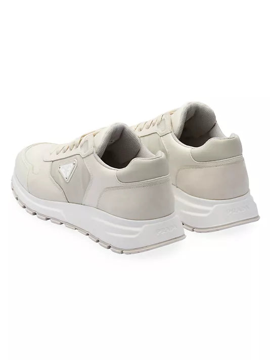 Prada  Nubuck and Re-Nylon High-Top Sneakers