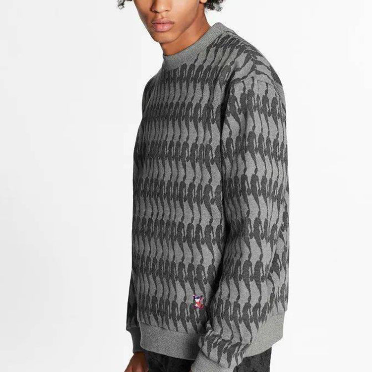 LOUIS VUITTON x NBA Logo Print Sweatshirt M Grey 1A8FLQ#.