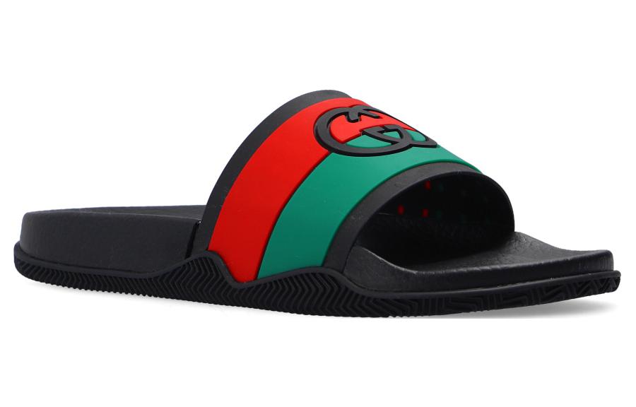 Gucci Slide 'Interlocking G - Black Red Green' 655265-JFA00-8815 #.