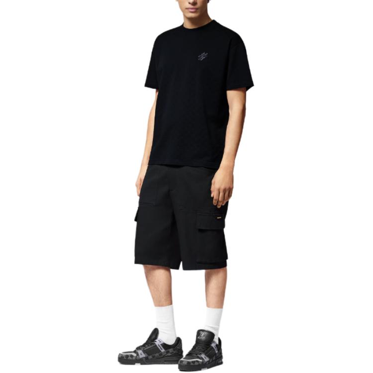 LOUIS VUITTON Damier Cotton Pique T-Shirt 'Black' 1AFRAL #
