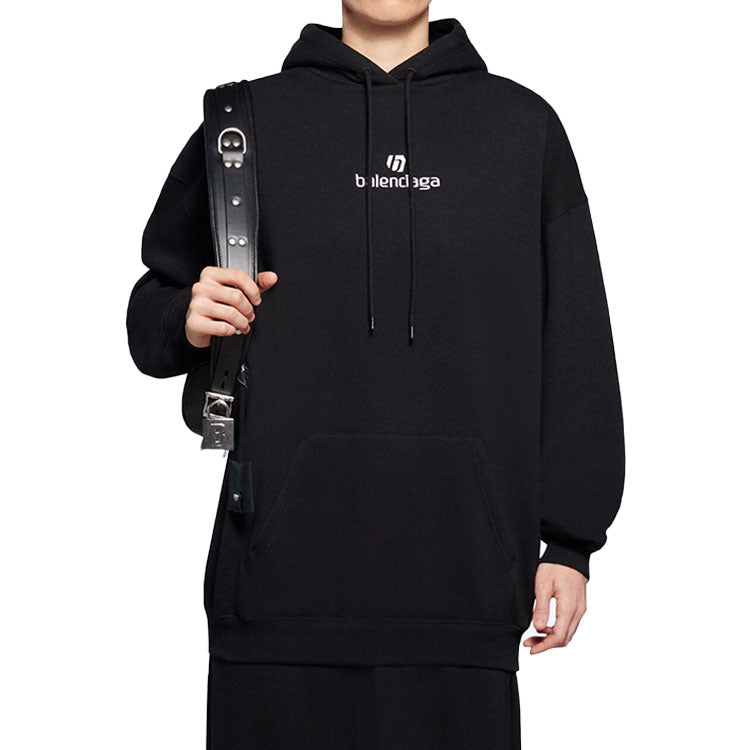 (WMNS) Balenciaga Alphabet Printing Long Sleeves Hoodie Black 578135TJVE11034 #