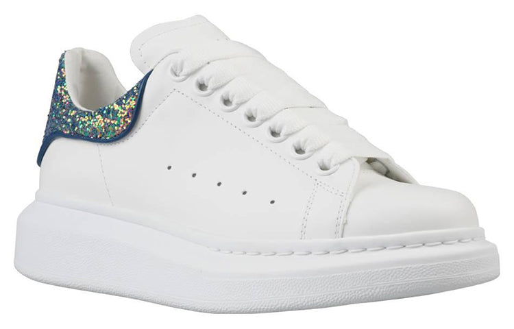 (WMNS) Alexander McQueen Oversized Sneaker 'White Petrol Blue Glitter' 558945WICG59994 #