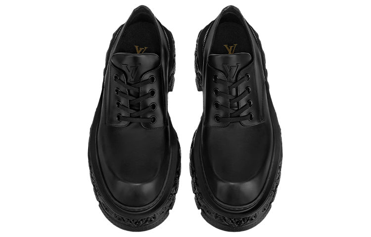 LOUIS VUITTON LV Platform Lace Up Loafers 'Black' 1AAHAT #