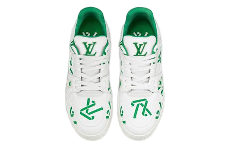 LOUIS VUITTON LV Trainer Sneakers 'White Green' 1AAGXF #