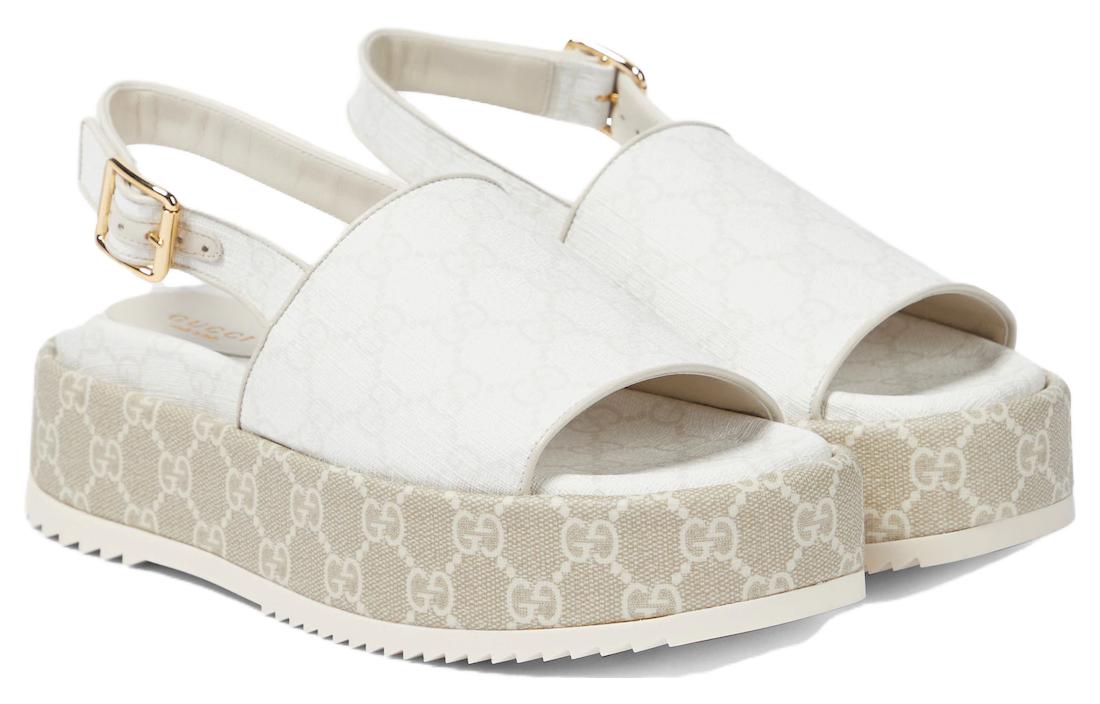(WMNS) Gucci Platform GG Sandal 'White Beige' 701153-96G60-9061 #