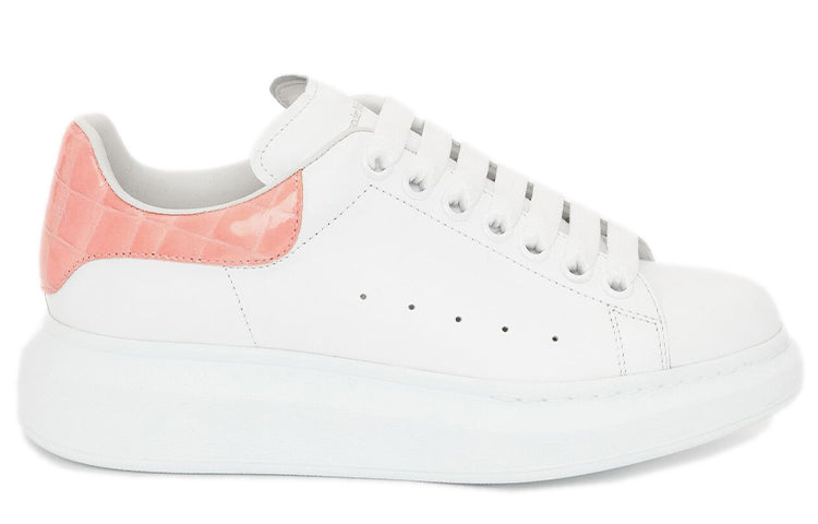 (WMNS) Alexander McQueen Oversized Sneaker 'White Pastel Pink Crocodile' 553770WIAF89414 #