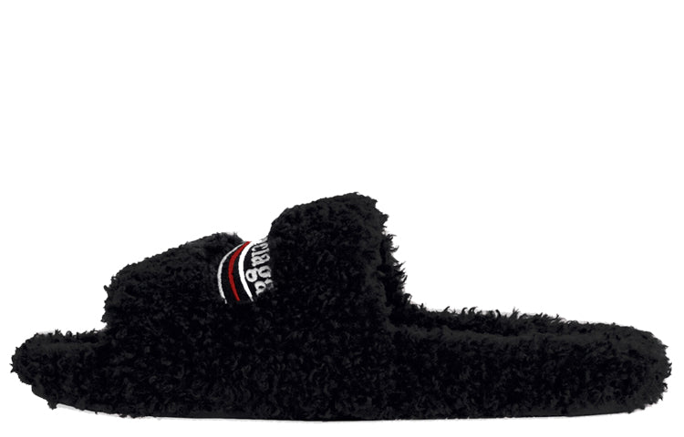 (WMNS) Balenciaga  Furry Slides 'Black Red' 654261W2DO11096 #