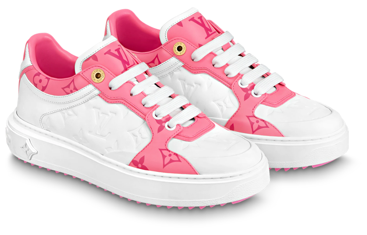 (WMNS) LOUIS VUITTON Time Out Sneakers 'White and Pink Monogram' 1AB33E #