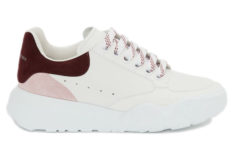 (WMNS) Alexander McQueen Court Trainer 'White Pink Burgundy' 633915WHZ9B9634 #