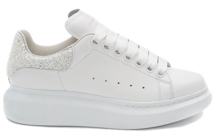 (WMNS) Alexander McQueen Oversized Sneaker 'White Silver Glitter' 558945WIB9T9550 #