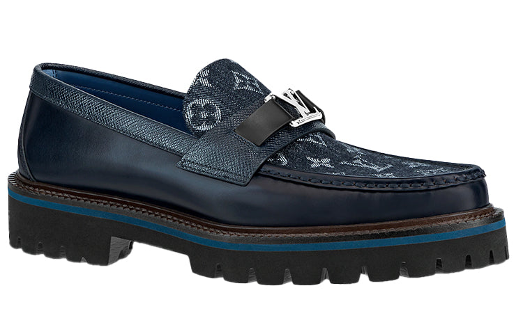 LOUIS VUITTON Major Loafers 'Navy Monogram with Monogram Deco' 1A8YJZ  #