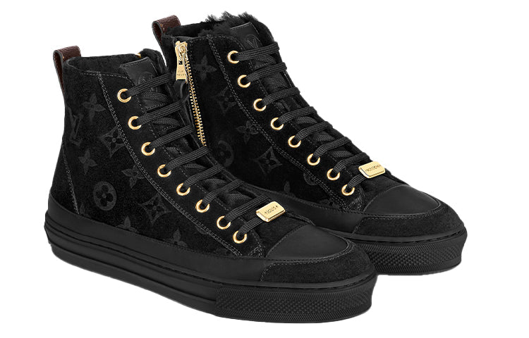 (WMNS) LOUIS VUITTON Stellar Ankle Sneakers 'Black Monogram' 1A95VN #