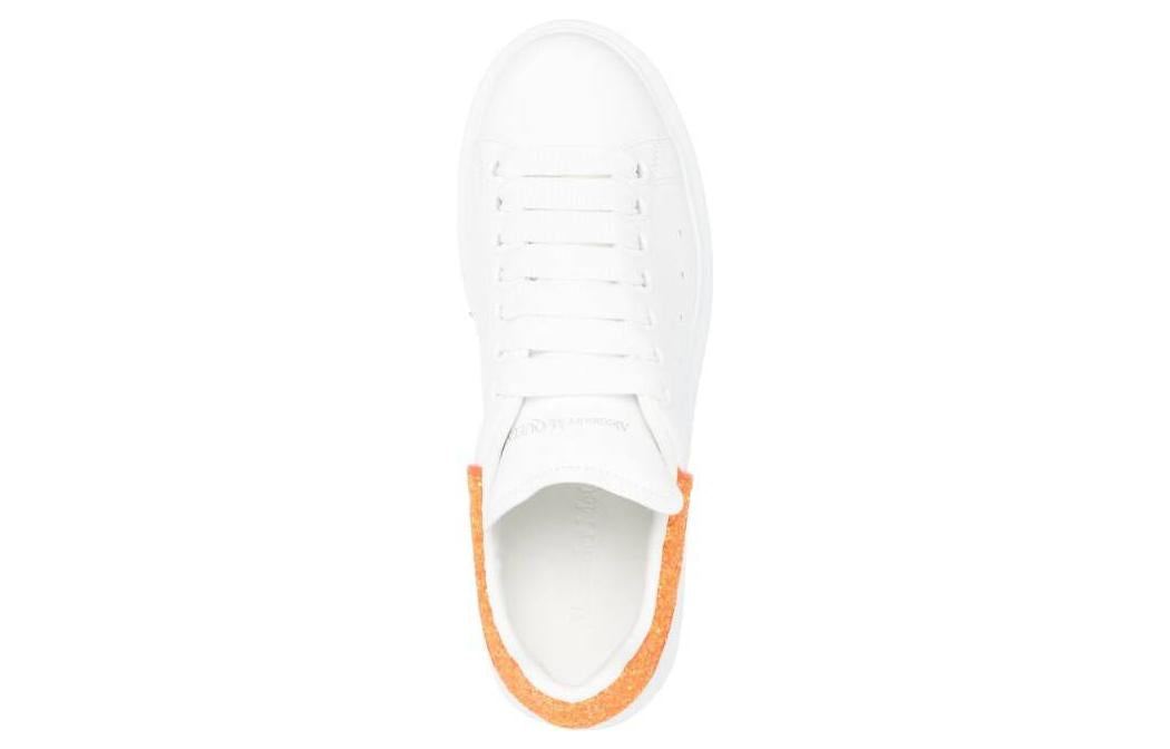 (WMNS) Alexander McQueen Oversized Sneaker 'White Orange Glitter' 718239WIDJD8825 #
