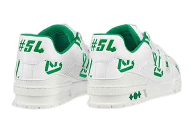LOUIS VUITTON LV Trainer Sneakers 'White Green' 1AAGXF #