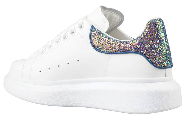 (WMNS) Alexander McQueen Oversized Sneaker 'White Petrol Blue Glitter' 558945WICG59994 #
