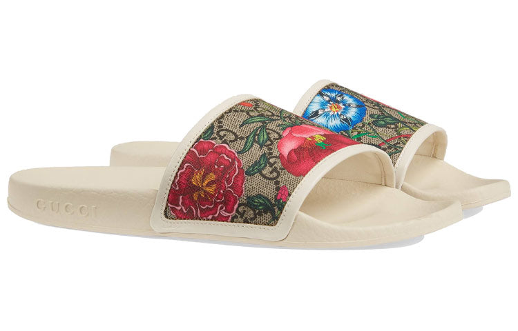 (WMNS) Gucci GG Slide 'Flora Print - Beige' 602096-HT530-8498 #