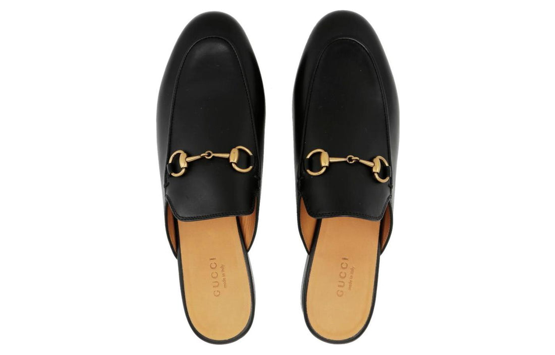 (WMNS) Gucci Princetown 'Black Leather' 423513-BLM00-1000 #