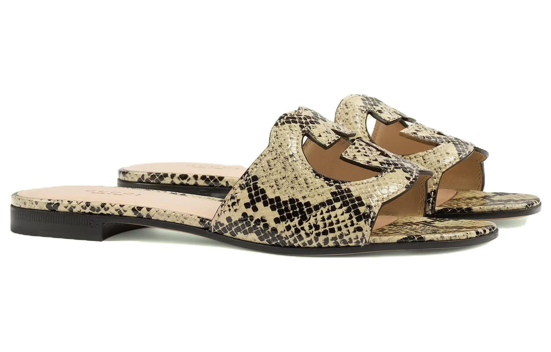 (WMNS) Gucci Cut-out Slide Sandals 'Interlocking G - Neutral' 694451-19Y00-9719 #.