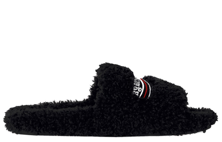 (WMNS) Balenciaga  Furry Slides 'Black Red' 654261W2DO11096 #
