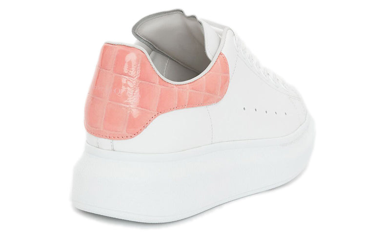 (WMNS) Alexander McQueen Oversized Sneaker 'White Pastel Pink Crocodile' 553770WIAF89414 #
