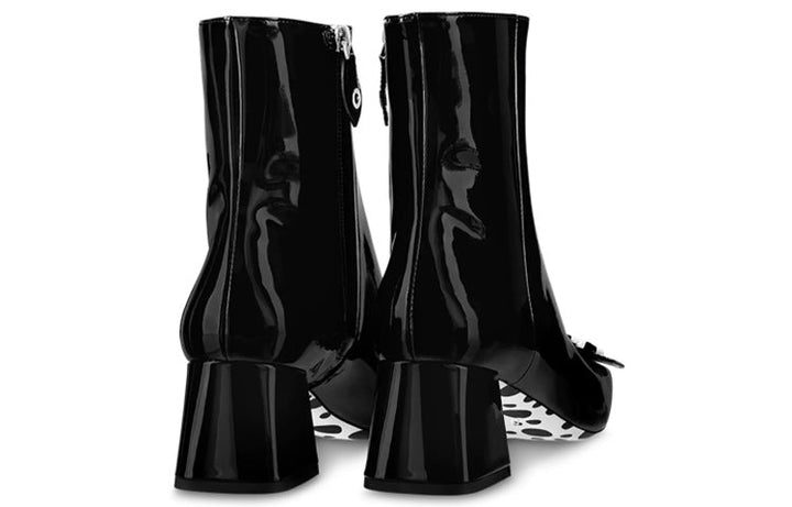 (WMNS) LOUIS VUITTON x YAYOI KUSAMA 55mm Heeled Boots 'Black' 1AB9OF #