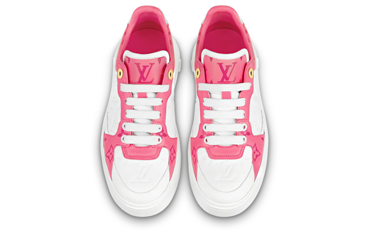 (WMNS) LOUIS VUITTON Time Out Sneakers 'White and Pink Monogram' 1AB33E #