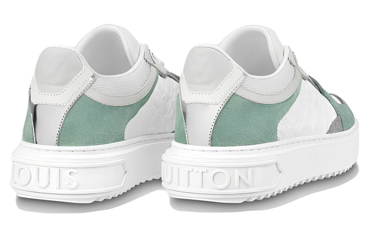 (WMNS) LOUIS VUITTON Time Out Sneakers 'White Mini Monogram with Green Grey' 1ABUTD #