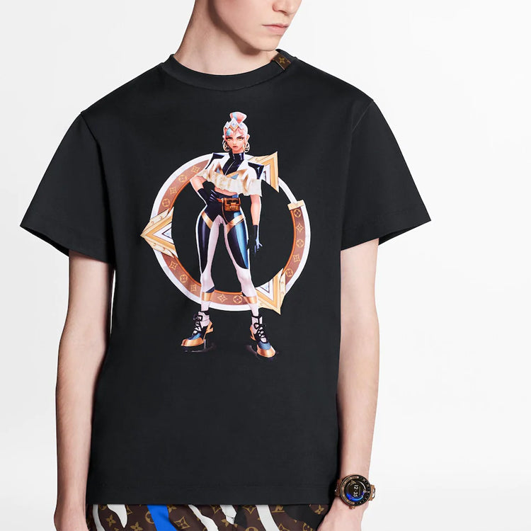 LOUIS VUITTON x LOL Character Print Tee W Black 1A7SU-#.