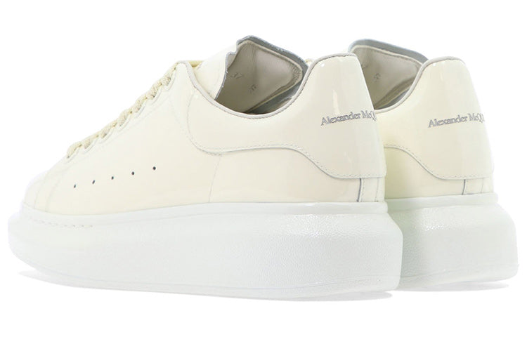 (WMNS) Alexander McQueen Glossy Low-Top Sneakers 'Cream White' 718130WIA347904 #