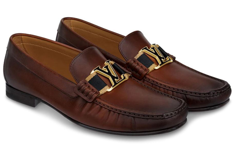 LOUIS VUITTON Montaigne Loafers 'Brown WaxCoated Calfskin' 1A5DRX #