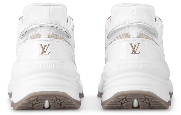 (WMNS) LOUIS VUITTON Run 55 Sneakers 'Beige Monogram with Brown White' 1AC28C #