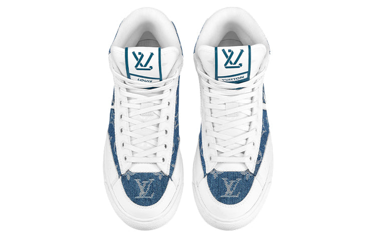 (WMNS) LOUIS VUITTON Charlie Ankle Sneakers 'White Denim Monogram' 1A9S5G #