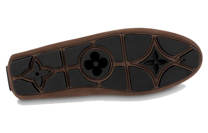 LOUIS VUITTON LV Driver Moccasins Shoes 'Brown with Black' 1ABMRA #