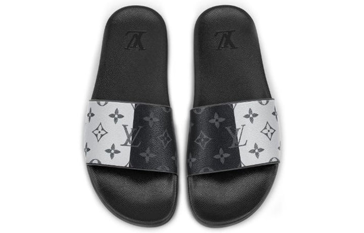 LOUIS VUITTON Waterfront Slides 'Black White Monogram' 1A419U #.