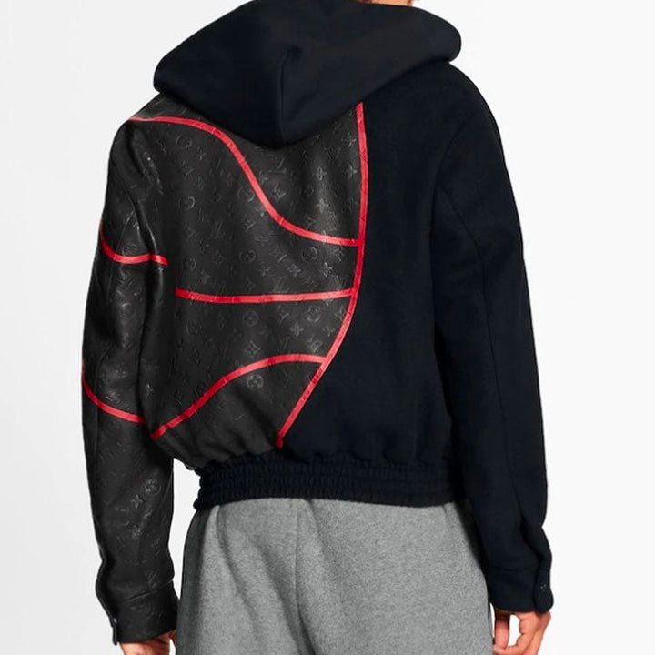 LOUIS VUITTON x NBA SS21 Monogram Obscure Leather Jacket M Black