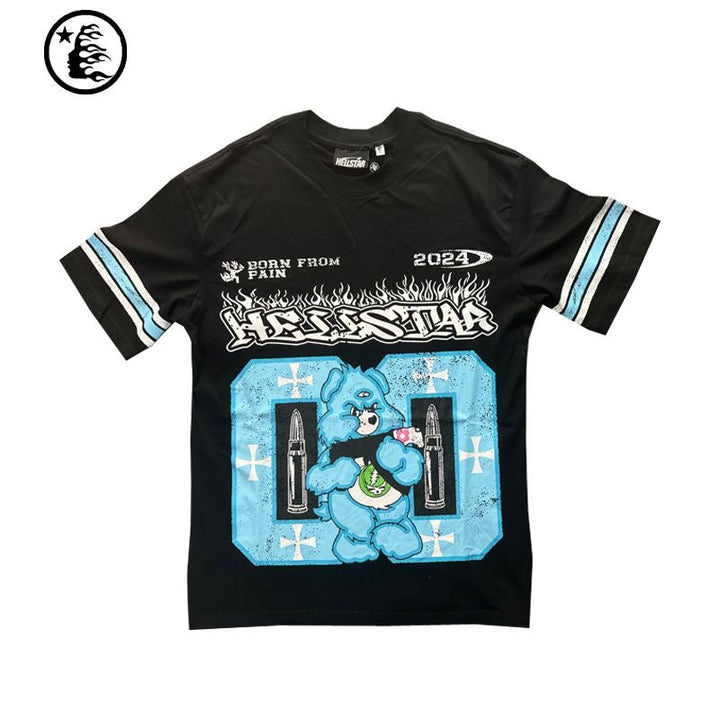Hellstar Shirt 250GSM Cotton Cartoon Bear Streetwear Tee | Bold Graphic Design