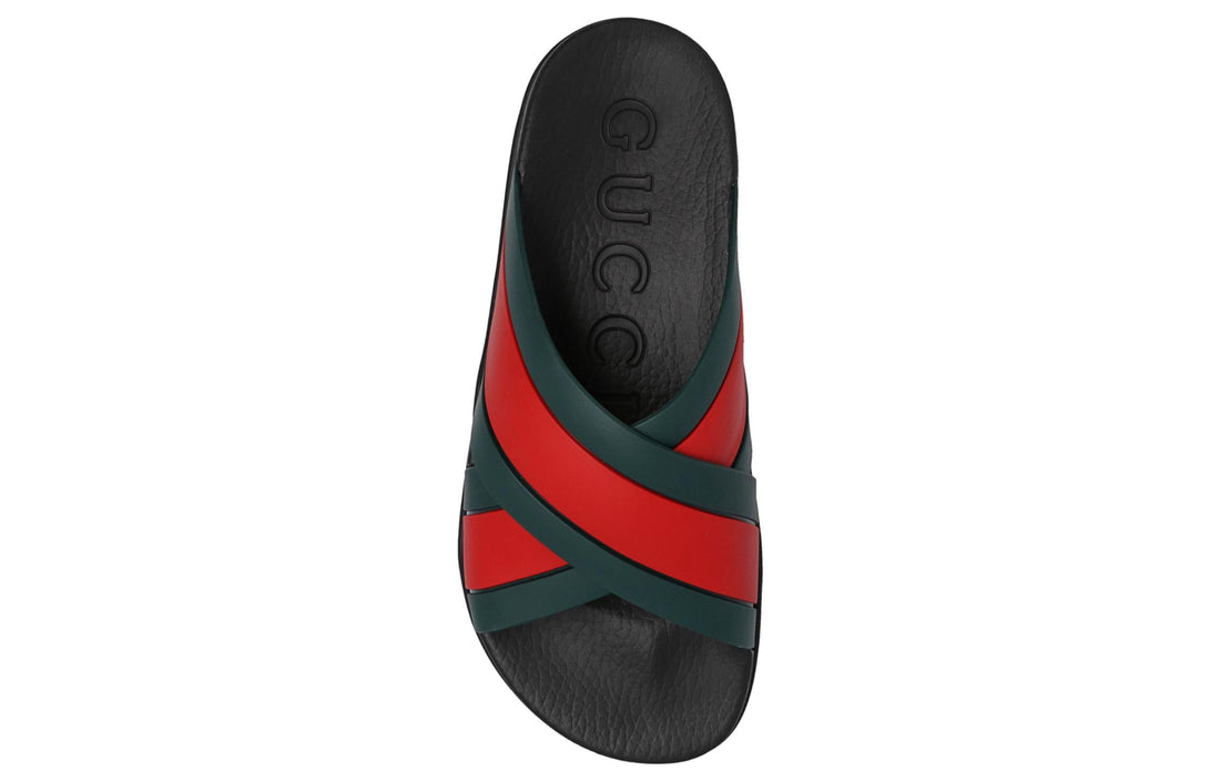 (WMNS) Gucci Slide Web Stripe 'Black' 627820-J8700-8460 #