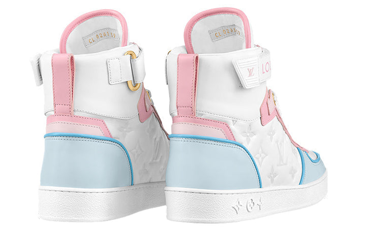 (WMNS) LOUIS VUITTON Boombox Ankle Sneakers 'White Monogram with Pink and Blue' 1A9S6Q #