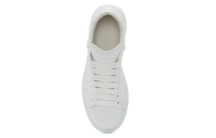 (WMNS) Alexander McQueen Oversized Sneaker 'White Silver Glitter' 558945WIB9T9550 #