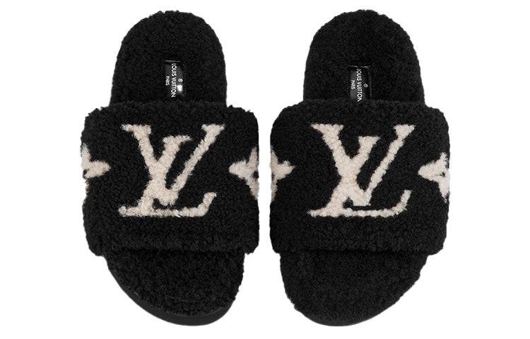 (WMNS) LOUIS VUITTON Paseo Comfort Mules 'Black with White Logo' 1A8ZIL #