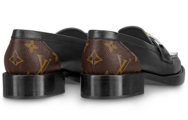 (WMNS) LOUIS VUITTON Academy Flat Loafers 'Black with Monogram Back' 1A66QN #.