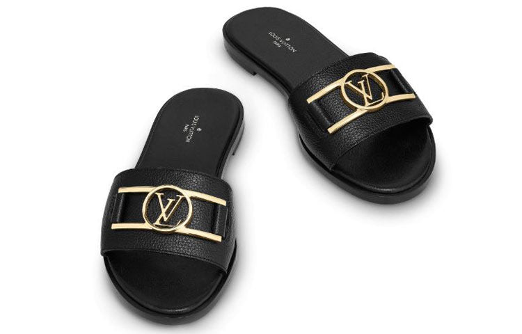 (WMNS) LOUIS VUITTON Lock It Slides 'Black' 1A64YP #