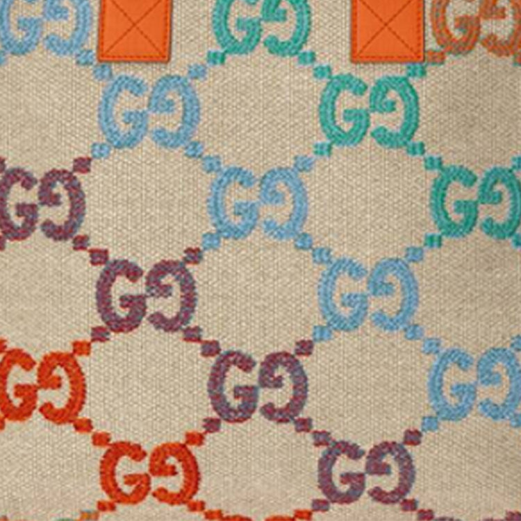 (WMNS) Gucci Rainbow Gradient Logo Flax Tote 'Beige Orange' 550763-2KMA0-8485 #