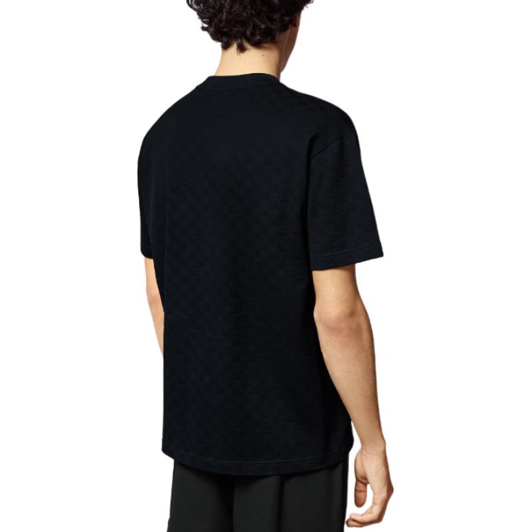 LOUIS VUITTON Damier Cotton Pique T-Shirt 'Black' 1AFRAL #