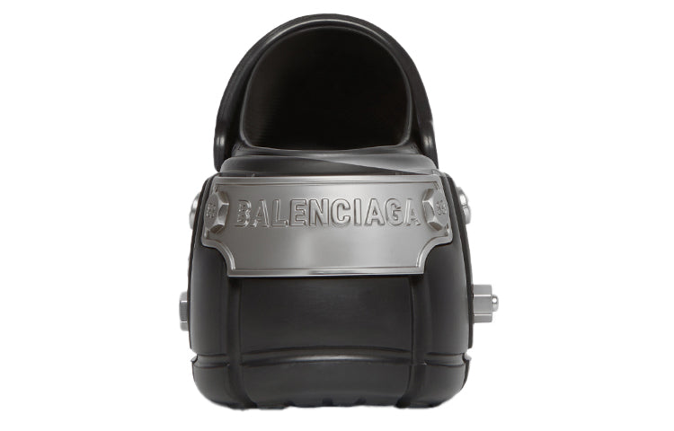 (WMNS) Balenciaga Hardcrocs Slide x Crocs 'Nero Silver' 687398W1S8N1081 #