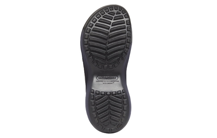 (WMNS) Balenciaga x Crocs Pool Slide Sandals 'Black' 677389W1S8E1000 #