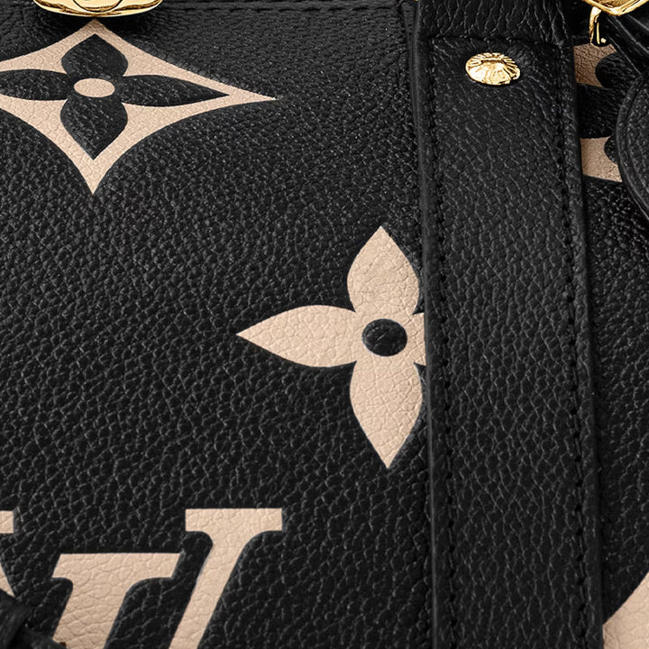 LOUIS VUITTON Keepall Bandouliere 45 Monogram Empreinte Leather 'Black Beige' M46670 #