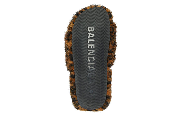 (WMNS) Balenciaga Furry Slides 'Leopard' 654261W2F119634 #