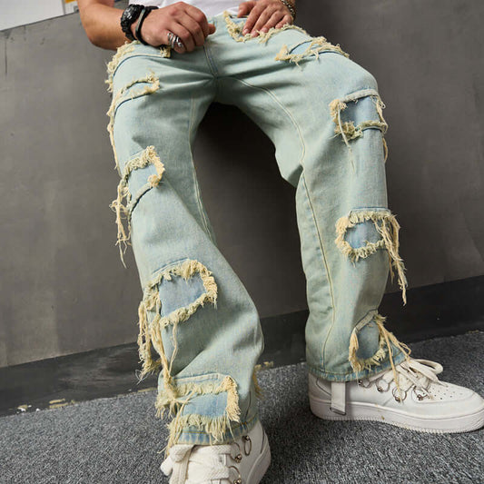 "All-American Classic: Retro-Inspired Wide Leg Jeans for Men"