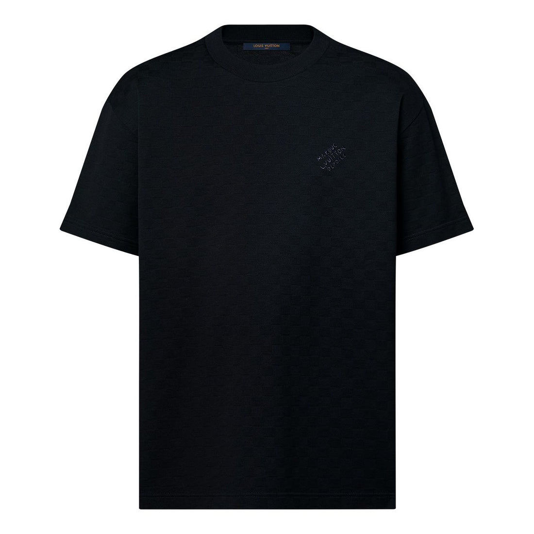 LOUIS VUITTON Damier Cotton Pique T-Shirt 'Black' 1AFRAL #
